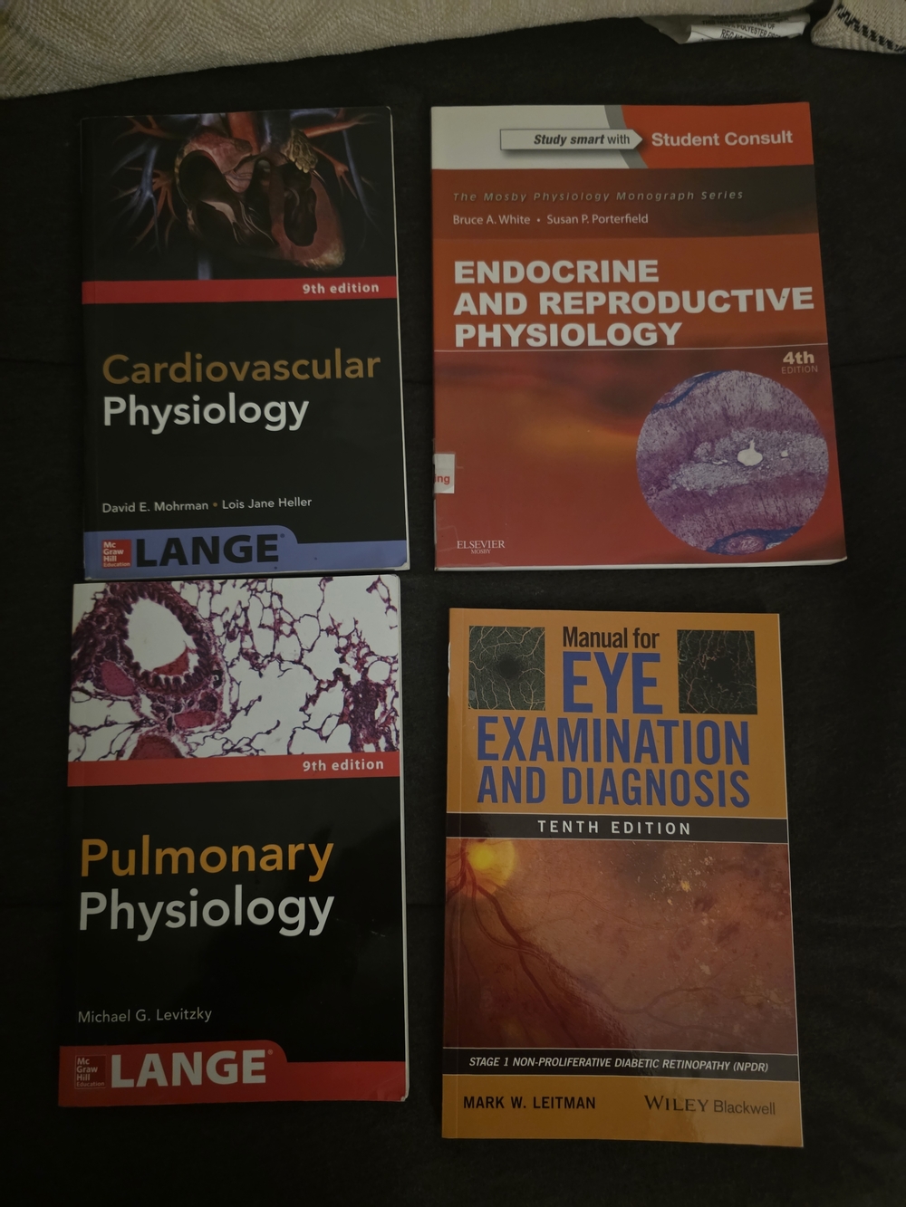Set of Four Medical Student Text Books. Lange, Leitman,bruce White
